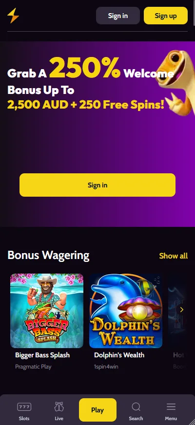 Zoome3 Casino mobile cashier with Australian-dollar deposit and withdrawal figures